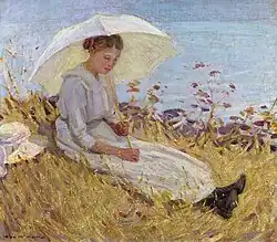 Girl With Parasol, c. 1913, oil on canvas, 40.6 x 45.7&nbsp;cm