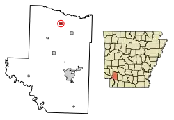 Location of McCaskill in Hempstead County, Arkansas.