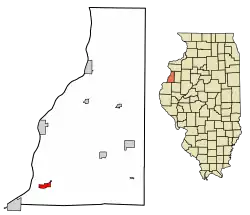 Location of Lomax in Henderson County, Illinois.