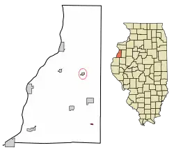 Location of Raritan in Henderson County, Illinois.