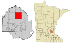 Location of Maple Grove within Hennepin County, Minnesota