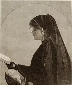 Henry Wolf after Harry Watrous, In Church (aka Fair Penitent or Devotion), wood engraving on paper, 1909, Smithsonian American Art Museum