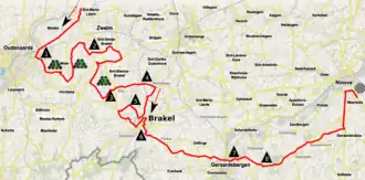 Final 90&nbsp;km of the race
