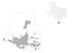 Location of Peñitas, Texas