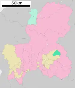 Location of Higashishirakawa in Gifu Prefecture