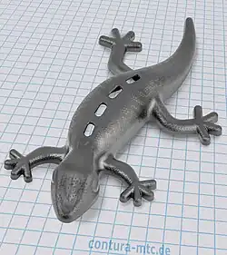 Detailed surface structures on a plastic sample part