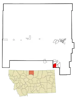 Location of St. Pierre, Montana