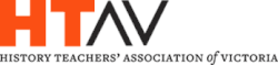 Simple text logo: HTAV above History Teachers' Association of Victoria