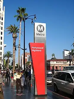 Los Angeles Metro Rail station in Hollywood