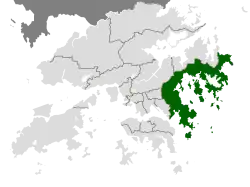 Location of Sai Kung District within Hong Kong
