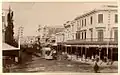 About 1900 : A horse tram at the intersection of King William Street and Rundle Street (now Rundle Mall).