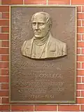 Plaque of Hosea Ballou II on the building