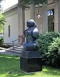 Torso #1: Bronze on bronze base with black granite base, 62", 1986, Newport Art Museum, Rhode Island