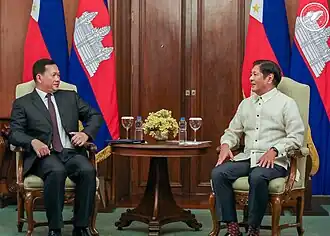 President Bongbong Marcos and Cambodian Prime Minister Hun Manet during the latter's official visit to Manila, February 11, 2025