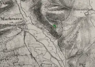 Burgreste (grün) zwischen Mackensen und Gut Hunnesrück