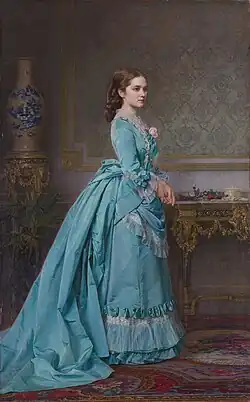 Portrait of a lady in blue (Varvara Grigorievna Soldatenkova née&nbsp;Phillipson; 1873)