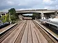 The station viewed from the footbridge.