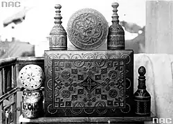 A collection of carved wooden objects