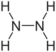 Skeletal formula of hydrazine with all explicit hydrogens added