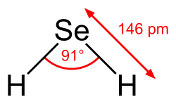 Structural diagram of the hydrogen selenide molecule