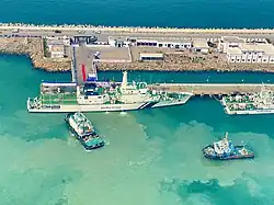 ICGS Sarthak at the port of Porbandar