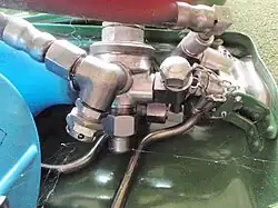 Close up of oxygen supply regulator in an IDA-71 rebreather