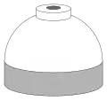 Illustration of cylinder shoulder painted white for medical oxygen