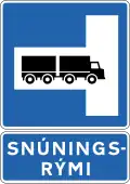 Turnaround space for large vehicles on left (tunnel)[6]