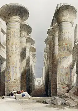 145. Central Avenue of the Great Hall of Columns at Karnac.