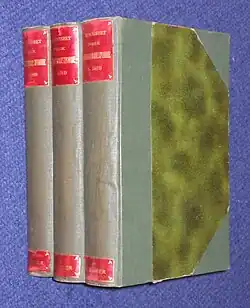 Image 34Cloth book cover with attached paper panel, mimicking half leather binding (from Bookbinding)