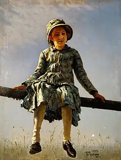 The Dragonfly, Repin's daughter Vera, aged twelve (1884)