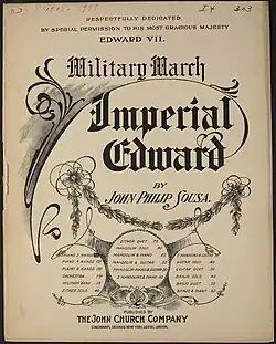 Music sheet of march "Imperial Edward"