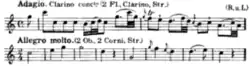 Incipit of Michael Haydn's Clarino Concerto