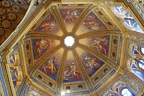 Dome frescoes at the Tempio Civico della Beata Vergine Incoronata