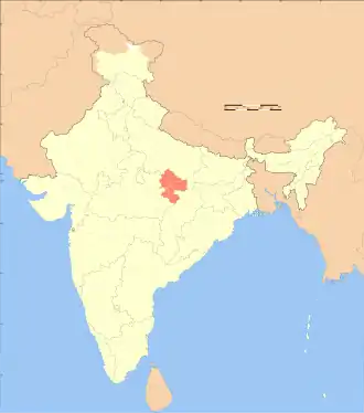 Location of Baghelkhand in India