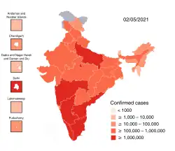 Total Confirmed cases by state and union territory