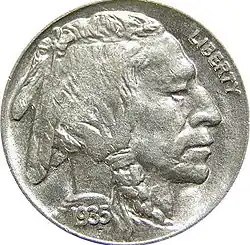 Indian head nickel.
