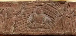 The same scene in a 50-100 CE relief, Mathura art