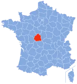 Location of Indre in France