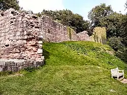 Walls of the outer bailey at Beeston Castle