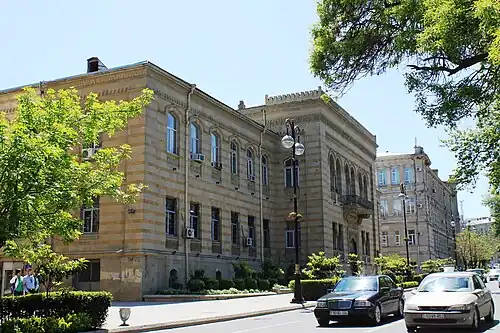 Building of Institute of Manuscripts of Azerbaijan. Built by Józef Gosławski[70]