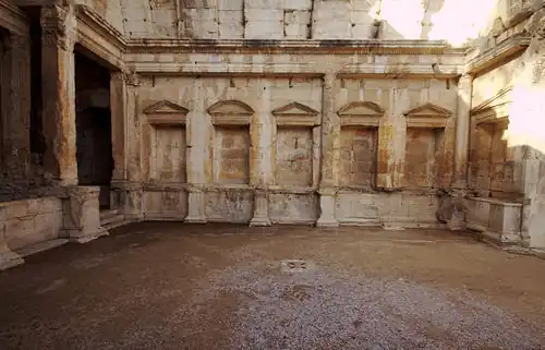 North wall with rectangular niches