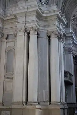 Baroque Ionic columns in the Santi Luca e Martina, Rome, by Pietro da Cortona, 1634-1669[24]