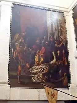 Canvas depicting the life of St. Domnius by the Baroque painter Pietro Ferrari (1685)