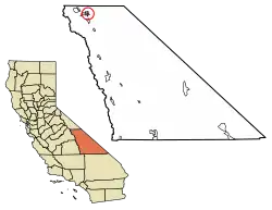 Location of Bishop in Inyo County, California