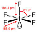 Stereo structural formula of iodine pentafluoride