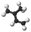 Ball-and-stick model of isoprene