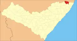 Location of Jacuípe in Alagoas