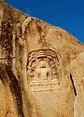 Rock cut Bas-relief of Jain images with inscriptions in Vattalethu in Ammanamalai or Samanarmalai.