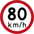 R33 Speed limit (80 km/h)